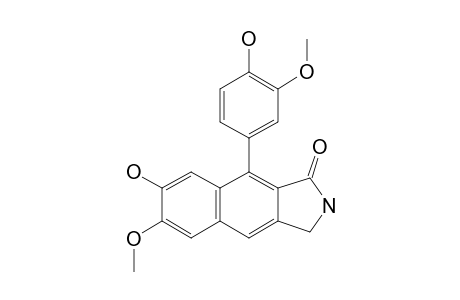 VITEDOAMINE_B;7-HYDROXY-9-(4-HYDROXY-3-METHOXYPHENYL)-6-METHOXY-2,3-DIHYDRO-1-H-BENZO-[F]-ISOINDOL-1-ONE