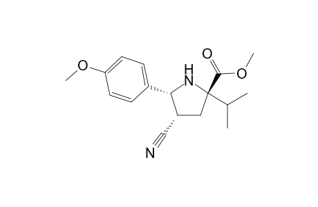 Methyl 2-isopropyl-t-4-cyano-t-5-p-methoxyphenyl-r-2-pyrrolidinecarboxylate