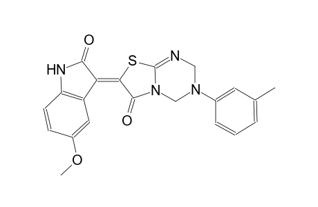 2H-thiazolo[3,2-a][1,3,5]triazin-6(7H)-one, 7-(1,2-dihydro-5-methoxy-2-oxo-3H-indol-3-ylidene)-3,4-dihydro-3-(3-methylphenyl)-, (7Z)-