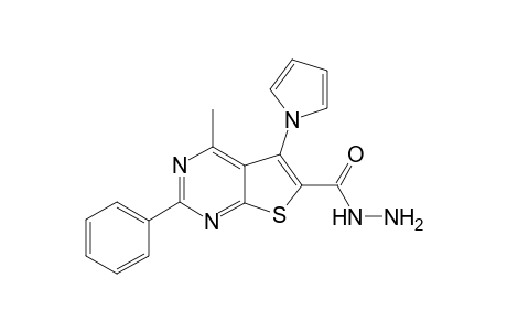 4-Methyl-5-(1-pyrrolyl)-2-phenylthieno[2,3-d]pyrimidine carbohydrazide