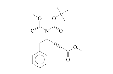 2-Pentynoic acid, 4-[(t-butoxycarbonyl)amino]-N-methoxycarbonyl-5-phenyl-, methyl ester