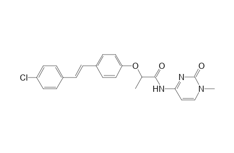 (E)-2-(4-(4-chlorostyryl)phenoxy)-N-(1-methyl-2-oxo-1,2-dihydropyrimidin-4-yl)propanamide