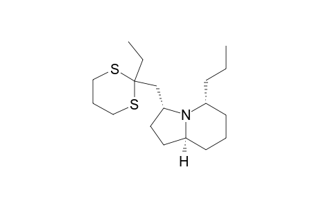 Indolizine, 3-[(2-ethyl-1,3-dithian-2-yl)methyl]octahydro-5-propyl-, (3.alpha.,5.alpha.,8a.alpha.)-
