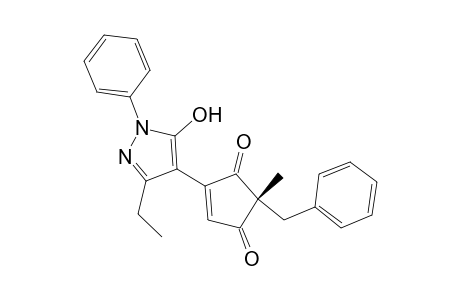(R)-2-Benzyl-4-(3-ethyl-5-hydroxy-1-phenyl-1H-pyrazol-4-yl)-2-methylcyclopent-4-ene-1,3-dione