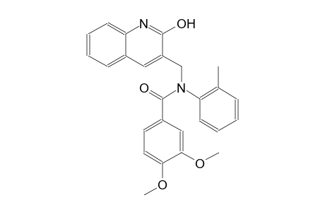 N-[(2-hydroxy-3-quinolinyl)methyl]-3,4-dimethoxy-N-(2-methylphenyl)benzamide
