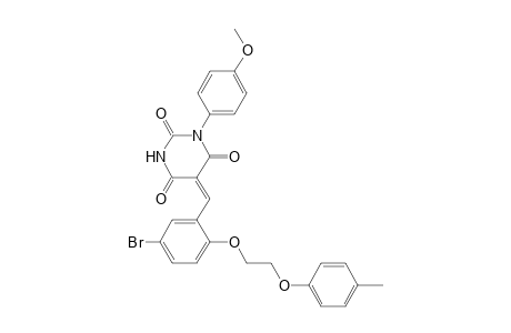 (5E)-5-[5-bromo-2-[2-(4-methylphenoxy)ethoxy]benzylidene]-1-(4-methoxyphenyl)barbituric acid