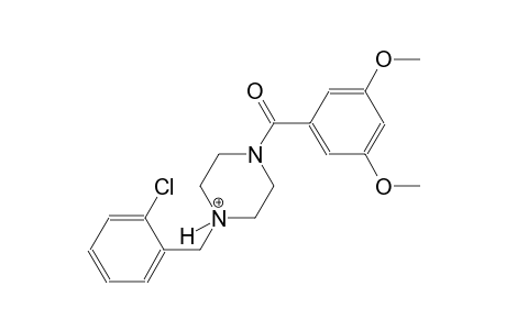 1-(2-chlorobenzyl)-4-(3,5-dimethoxybenzoyl)piperazin-1-ium