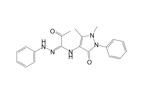 N-(2,3-dimethyl-5-oxo-1-phenyl-3-pyrazolin-4-yl)pyruvamide, 1-phenylhydrazone