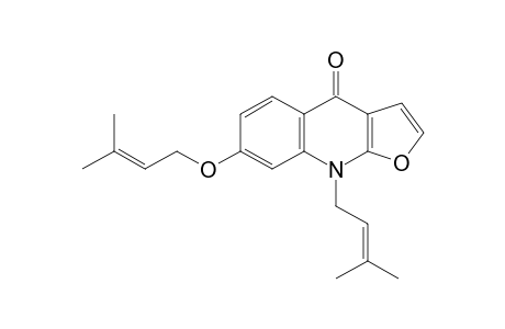 9-(3-methyl-2-butenyl)-7-[(3-methyl-2-butenyl)oxy]furo[2,3-b]quinolin-4(9H)-one