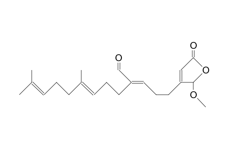 3-(4-Formyl-8,12-dimethyl-3(Z),7(E),11-tridecatrienyl)-2,5-dihydro-2-methoxy-5-oxo-furane