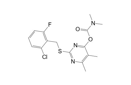 2-[(2-Chloro-6-fluorobenzyl)sulfanyl]-5,6-dimethyl-4-pyrimidinyl dimethylcarbamate