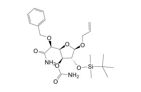 Allyl 4-O-benzyl-2-O-t-butyldimethylsilyl-3-O-carbamoyl-.beta.,D-glucofuranosiduronamide