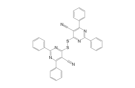 4-[(5-cyano-2,6-diphenyl-4-pyrimidinyl)disulfanyl]-2,6-diphenyl-5-pyrimidinecarbonitrile