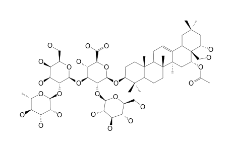 TERNSTROEMIASIDE-B;3-O-[ALPHA-L-RHAMNOPYRANOSYL-(1->2)-BETA-D-GALACTOPYRANOSYL-(1->3)-[BETA-D-GLUCOPYRANOSYL-(1->2)]-BETA-D-GLUCURONOPYRANOSYL]-16-