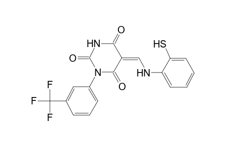 (5Z)-5-[(2-mercaptoanilino)methylene]-1-[3-(trifluoromethyl)phenyl]barbituric acid