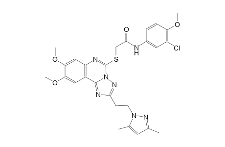 N-(3-chloro-4-methoxyphenyl)-2-({2-[2-(3,5-dimethyl-1H-pyrazol-1-yl)ethyl]-8,9-dimethoxy[1,2,4]triazolo[1,5-c]quinazolin-5-yl}sulfanyl)acetamide