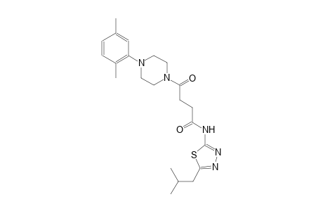 4-[4-(2,5-dimethylphenyl)-1-piperazinyl]-N-(5-isobutyl-1,3,4-thiadiazol-2-yl)-4-oxobutanamide