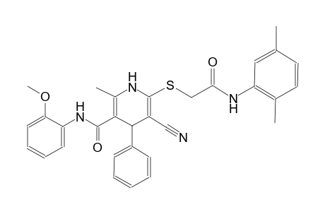 5-cyano-6-{[2-(2,5-dimethylanilino)-2-oxoethyl]sulfanyl}-N-(2-methoxyphenyl)-2-methyl-4-phenyl-1,4-dihydro-3-pyridinecarboxamide