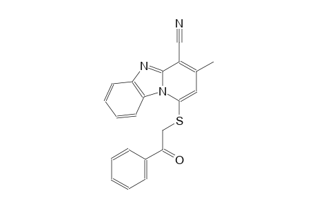 3-methyl-1-[(2-oxo-2-phenylethyl)sulfanyl]pyrido[1,2-a]benzimidazole-4-carbonitrile