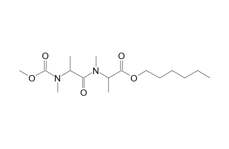 Alanylalanine, N,N'-dimethyl-N'-methoxycarbonyl-, hexyl ester