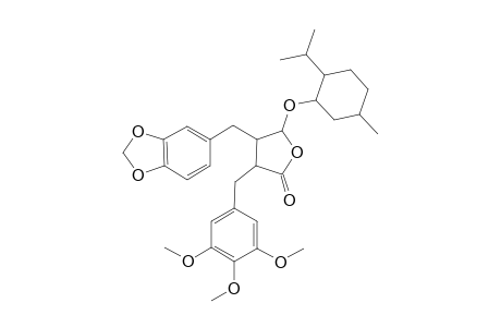 (-)-(3R,4R,5R)-3-(3',4',5'-Trimethoxybenzyl)-4-(3",4"-dimethoxybenzyl)-5-(1-menthyloxy)butyrolactone