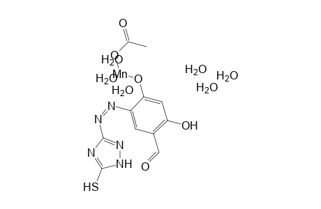 {4-formyl-5-hydroxy-2-[(1Z)-2-(5-sulfanyl-1H-1,2,4-triazol-3-yl)diazen-1-yl]phenoxy}manganio acetate hexahydrate