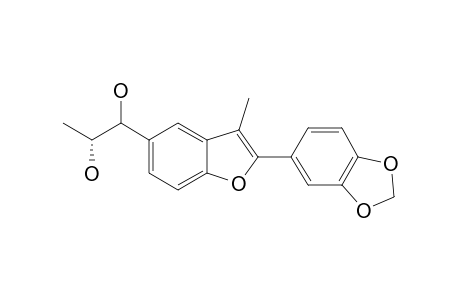 5-(ERYTHRO-1,2-DIHYDROXYPROPYL)-3-METHYL-2-(3,4-METHYLENEDIOXYPHENYL)-BENZO-[B]-FURAN