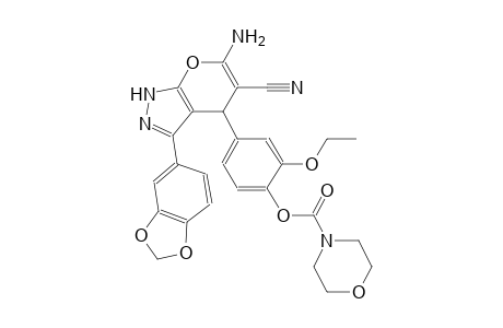 4-morpholinecarboxylic acid, 4-[6-amino-3-(1,3-benzodioxol-5-yl)-5-cyano-1,4-dihydropyrano[2,3-c]pyrazol-4-yl]-2-ethoxyphenyl ester