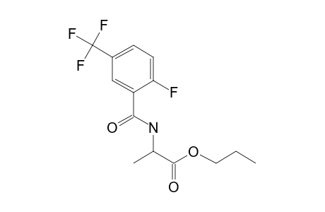 D-Alanine, N-(2-fluoro-5-trifluoromethylbenzoyl)-, propyl ester