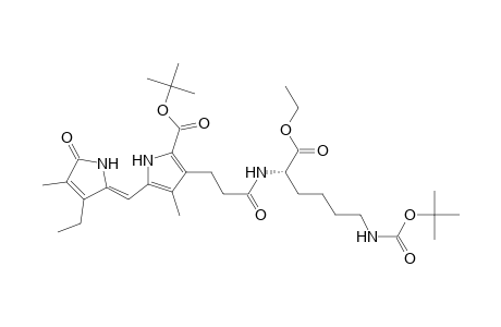 1H-Pyrrole-2-carboxylic acid, 3-[3-[[5-[[(1,1-dimethylethoxy)carbonyl]amino]-1-(ethoxycarbonyl)pentyl]amino]-3-oxopropyl]-5-[(3-ethyl-1,5-dihydro-4-methyl-5-oxo-2H-pyrrol-2-ylidene)methyl]-4-methyl-, 1,1-dimethylethyl ester, [S-(Z)]-