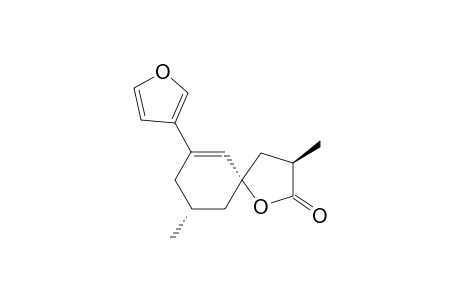 CAPRARIOLIDE-B;(3R,5S,9R)-7-(FURAN-3'-YL)-3,9-DIMETHYL-1-OXASPIRO-[4.5]-DEC-6-EN-2-ONE