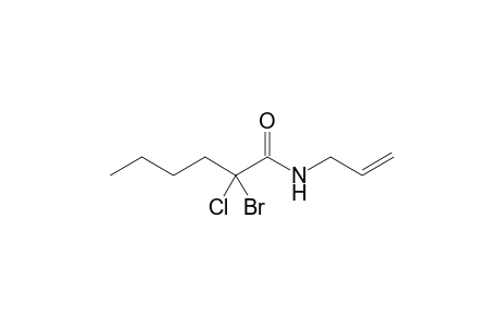 N-Allyl-2-bromo-2-chlorohexanamide