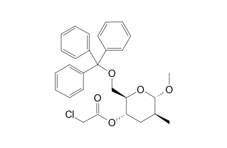 Methyl 4-O-(Chloroacetyl)-2,3-dideoxy-2-C-methyl-6-O-triphenylmethyl-.alpha.-D-arabino-hexopyranoside