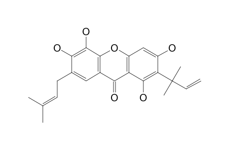 2-(1,1-dimethylprop-2-enyl)-1,3,5,6-tetrahydroxy-7-(3-methylbut-2-enyl)xanthone