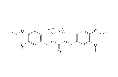 8-azabicyclo[3.2.1]octan-3-one, 2,4-bis[(4-ethoxy-3-methoxyphenyl)methylene]-8-methyl-, (2E,4E)-