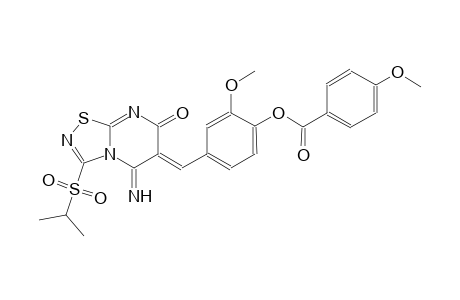 benzoic acid, 4-methoxy-, 4-[(Z)-(5-imino-3-[(1-methylethyl)sulfonyl]-7-oxo-5H-[1,2,4]thiadiazolo[4,5-a]pyrimidin-6(7H)-