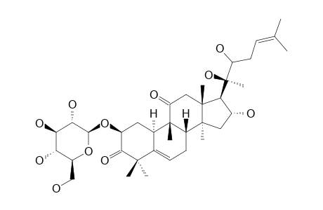 2-BETA-GLUCOPYRANOSYLOXY-16,20,22-TRIHYDROXY-9-METHYL-19-NOR-LANOSTA-5,24-DIENE-3,11-DIONE