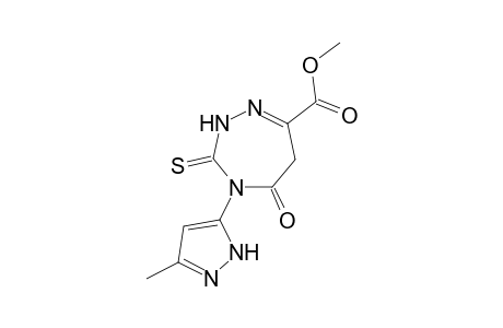 Methyl 4-(3-methyl-1H-pyrazol-5-yl)-5-oxo-3-thioxo-3,4,5,6-tetrahydro-2H-1,2,4,-triazepine-7-carboxylate