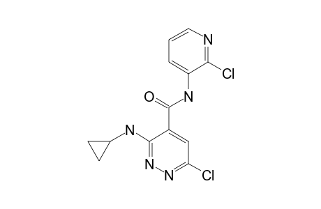 6-CHLORO-N-(2-CHLORO-3-PYRIDINYL)-3-CYCLOPROPYL-AMINO-PYRIDAZINE-4-CARBOXAMIDE
