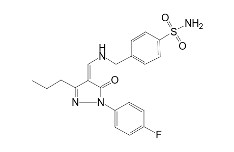 4-[({(Z)-[1-(4-fluorophenyl)-5-oxo-3-propyl-1,5-dihydro-4H-pyrazol-4-ylidene]methyl}amino)methyl]benzenesulfonamide