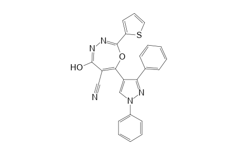 7-(1,3-Diphenyl-1H-pyrazol-4-yl)-5-hydroxy-2-(thiophen-2-yl)-1,3,4-oxadiazepine-6-carbonitrile