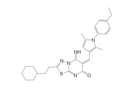 (6E)-2-(2-cyclohexylethyl)-6-{[1-(4-ethylphenyl)-2,5-dimethyl-1H-pyrrol-3-yl]methylene}-5-imino-5,6-dihydro-7H-[1,3,4]thiadiazolo[3,2-a]pyrimidin-7-one