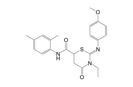 (2Z)-N-(2,4-dimethylphenyl)-3-ethyl-2-[(4-methoxyphenyl)imino]-4-oxotetrahydro-2H-1,3-thiazine-6-carboxamide