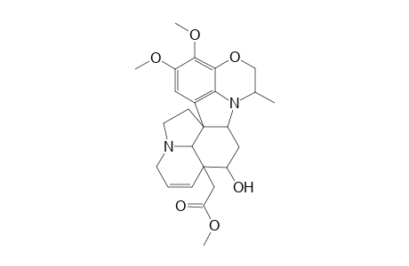 1H,4H-Indolizino[8,1-cd][1,4]oxazino[2,3,4-jk]carbazole, 4,25-secoobscurinervan-21-oic acid deriv.