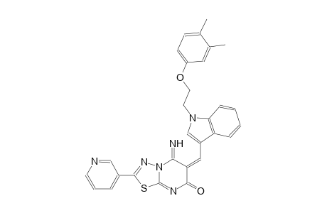 (6E)-6-({1-[2-(3,4-dimethylphenoxy)ethyl]-1H-indol-3-yl}methylene)-5-imino-2-(3-pyridinyl)-5,6-dihydro-7H-[1,3,4]thiadiazolo[3,2-a]pyrimidin-7-one