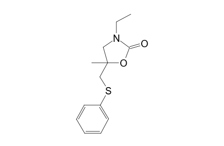 3-Ethyl-5-methyl-5-phenylthiomethyl-oxazolidin-2-one