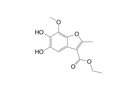 5,6-Dihydroxy-7-methoxy-2-methyl-3-benzofurancarboxylic acid ethyl ester