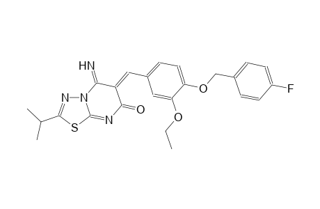 7H-[1,3,4]thiadiazolo[3,2-a]pyrimidin-7-one, 6-[[3-ethoxy-4-[(4-fluorophenyl)methoxy]phenyl]methylene]-5,6-dihydro-5-imino-2-(1-methylethyl)-,