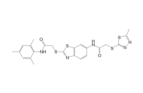 acetamide, 2-[(5-methyl-1,3,4-thiadiazol-2-yl)thio]-N-[2-[[2-oxo-2-[(2,4,6-trimethylphenyl)amino]ethyl]thio]-6-benzothiazolyl]-