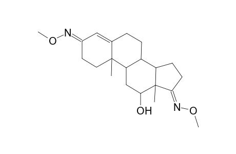 Androst-4-ene-3,17-dione, 12-hydroxy-, bis(O-methyloxime), (12.beta.)-